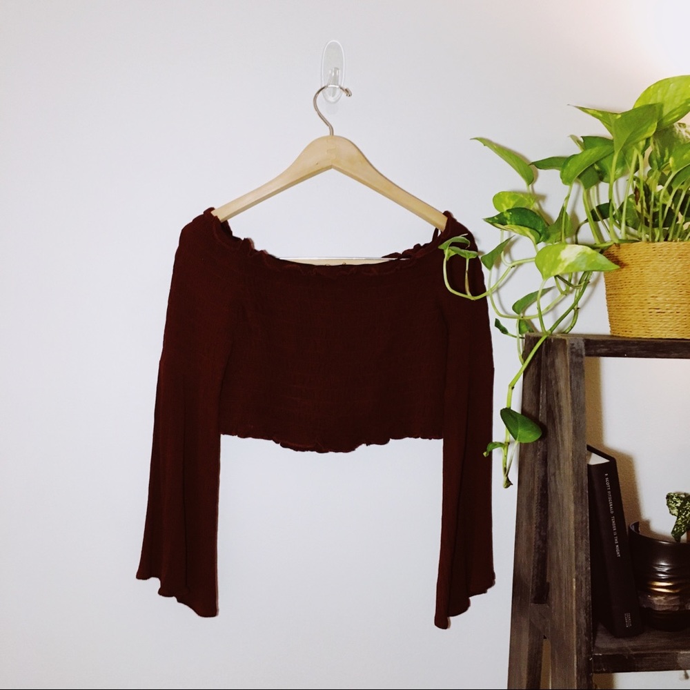 LA Hearts | Purple Long Sleeve Crop Top